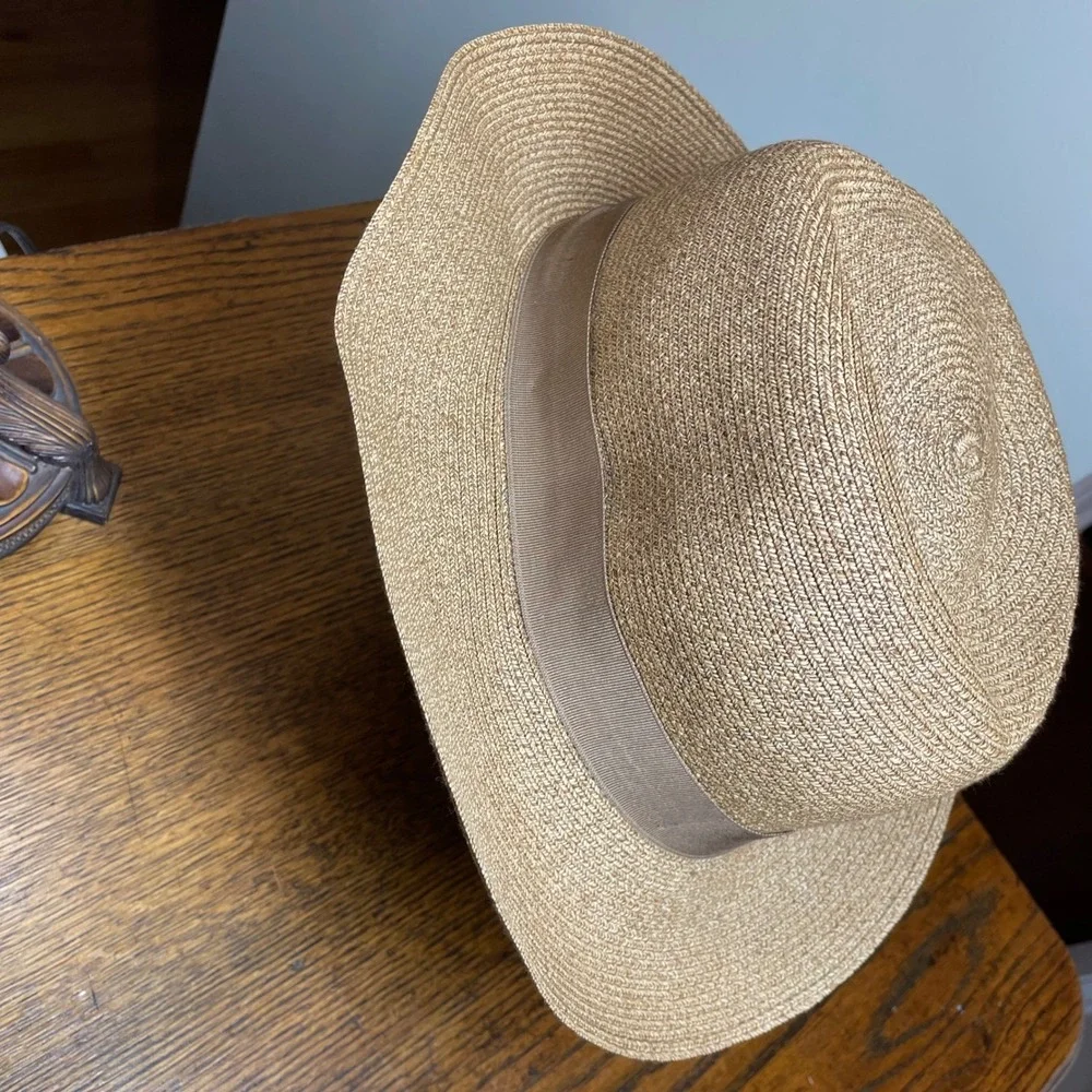 Tesi Firenze Straw Fedora‎ Hat Mens XL Tan Made in Italy JJ Hat Center New York